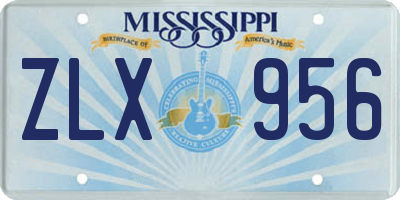 MS license plate ZLX956