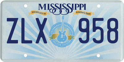 MS license plate ZLX958