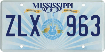 MS license plate ZLX963