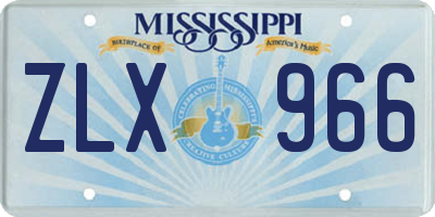 MS license plate ZLX966