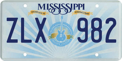 MS license plate ZLX982