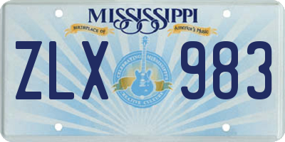 MS license plate ZLX983