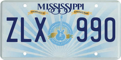 MS license plate ZLX990
