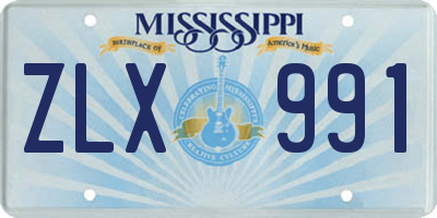 MS license plate ZLX991