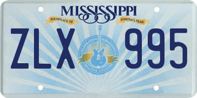 MS license plate ZLX995