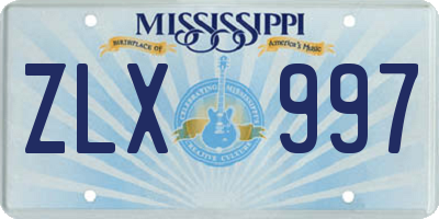 MS license plate ZLX997