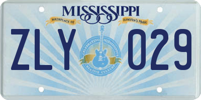 MS license plate ZLY029