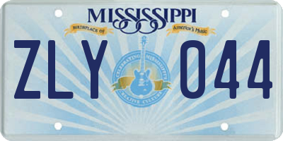 MS license plate ZLY044