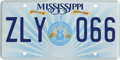 MS license plate ZLY066