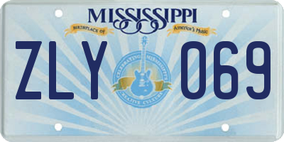 MS license plate ZLY069
