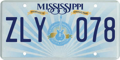 MS license plate ZLY078