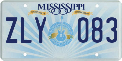 MS license plate ZLY083