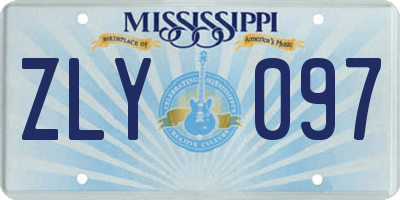 MS license plate ZLY097