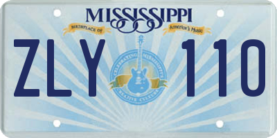 MS license plate ZLY110