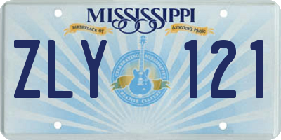 MS license plate ZLY121
