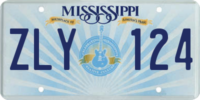 MS license plate ZLY124