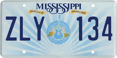 MS license plate ZLY134