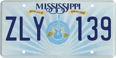 MS license plate ZLY139