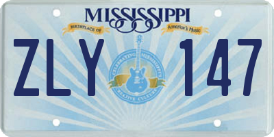 MS license plate ZLY147
