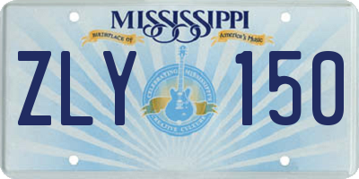 MS license plate ZLY150