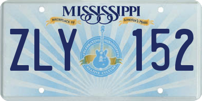 MS license plate ZLY152