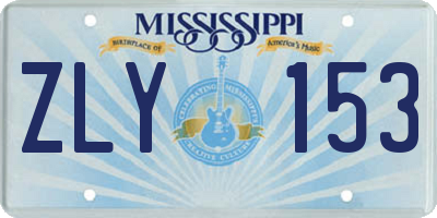 MS license plate ZLY153