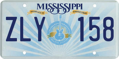 MS license plate ZLY158