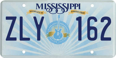 MS license plate ZLY162