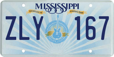 MS license plate ZLY167