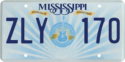 MS license plate ZLY170
