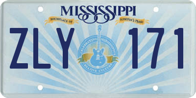 MS license plate ZLY171