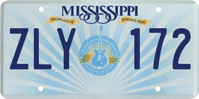 MS license plate ZLY172