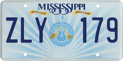 MS license plate ZLY179