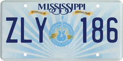 MS license plate ZLY186