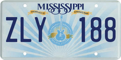 MS license plate ZLY188