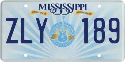 MS license plate ZLY189