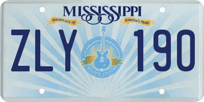 MS license plate ZLY190