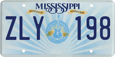 MS license plate ZLY198