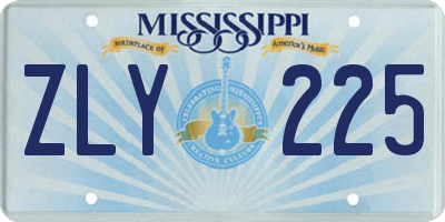 MS license plate ZLY225