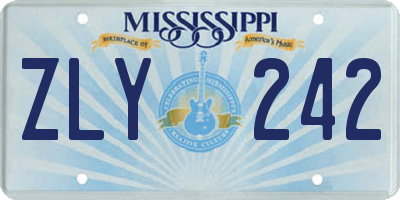 MS license plate ZLY242