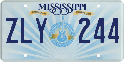 MS license plate ZLY244