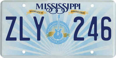 MS license plate ZLY246