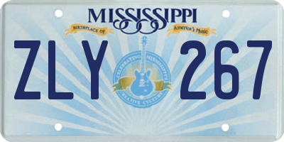 MS license plate ZLY267