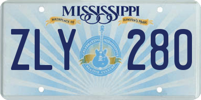 MS license plate ZLY280
