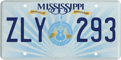 MS license plate ZLY293