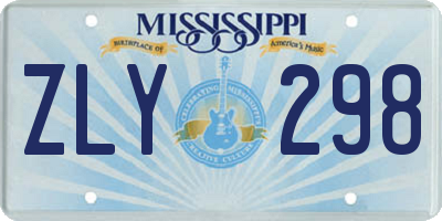 MS license plate ZLY298