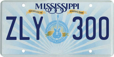 MS license plate ZLY300
