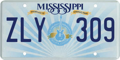 MS license plate ZLY309