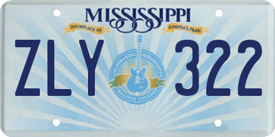 MS license plate ZLY322