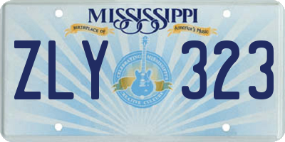 MS license plate ZLY323